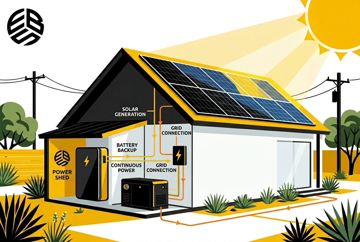 Solar panels on a rooftop